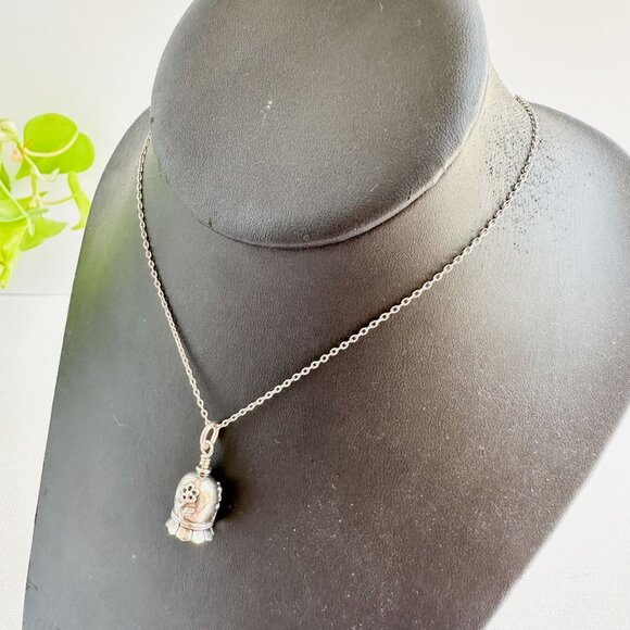 Sterling Silver Daughter-In-Law Bell Pendant Necklace with Floral Detailing, Tho - Picture 4 of 8